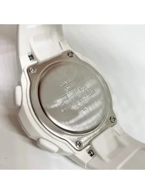 Casio illuminator Women's Digital Watch 39mm LWS1200H white resin band running thumbnail 7