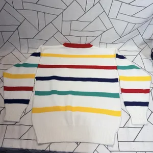 Quantum Sportswear Vintage Golf USA Sweater M White Retro Graphic‎ Stripe Sleeve thumbnail 8