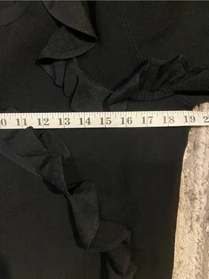Milly Black Ruffle Cropped Sweater size medium thumbnail 4