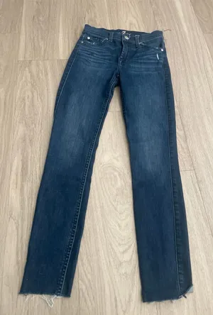 7 For All Mankind Dark Blue Skinny Jeans thumbnail 1