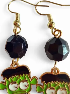 Handmade Frankenstein Monster Enamel Earrings 💚 thumbnail 5
