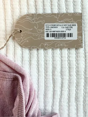 Meshki Ingrid Metallic Knit Maxi Dress in Baby Pink NWT thumbnail 7