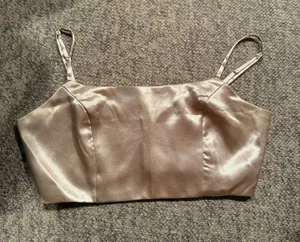 Satin Crop Top Princess Polly thumbnail 1