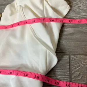NWT Selfie Leslie Cupid's Bow‎ V-Neckline Ruffle Shoulder Bodycon Dress White XL thumbnail 3