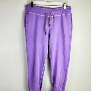 NSF Sayde Distressed Slim Jogger Sweatpants Purple Large thumbnail 2
