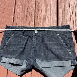 Y2K low rise American Eagle mini jean cuffed shorts thumbnail 6