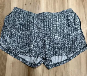 Athleta Blue White Athletic Shorts Women’s Large thumbnail 1