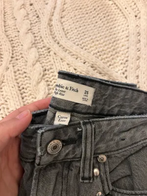 Abercrombie & Fitch Grey Studded Jeans thumbnail 7
