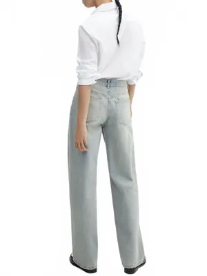 Mango Low-Rise Wideleg Jeans NWT Ines Medium Vintage Blue Size 14 (EUR 46) thumbnail 7