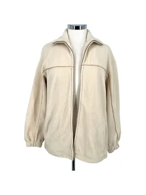 & Other Stories Fleece Full Zip Oversized Cozy Track Jacket Cream Size Small thumbnail 4