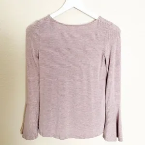 American Eagle Flare Sleeve Striped Top XS Boho Chic Fairy Grunge Coquette Pink‎ thumbnail 6