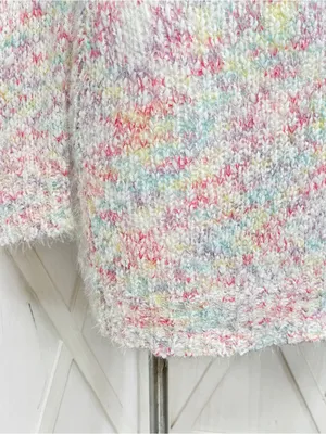 Confetti V Neck Bodycon Sheath Sweater Mini Dress White Multicolor Size Large thumbnail 6