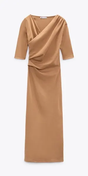 NWT Zara ZARA SIDE DRAPED DRESS Size s thumbnail 1