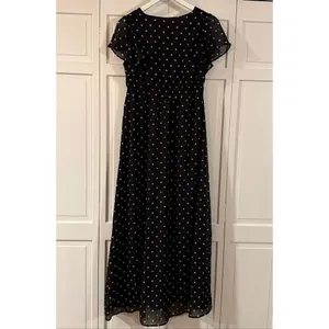 A New Day NWT polka dot chiffon ruffle sleeve maxi dress small thumbnail 8