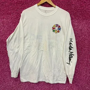 Keith Haring Circle of Men Dancing Pop Art Long Sleeve M thumbnail 3