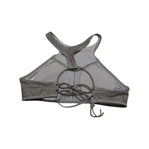 PrAna Azra Bikini Top High Neck Light Gray Swimwear Swim Womens Medium Strappy thumbnail 3