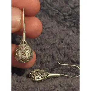 D008 silver plated earrings cute thumbnail 6