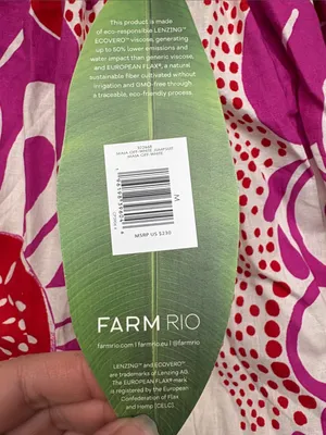 Farm Rio medium Maia jumpsuit Pink White Floral Print Women’s linen thumbnail 5