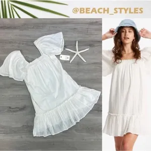 Billabong Ivory Ruffle Coastal Cowgirl Mini Dress Small thumbnail 2