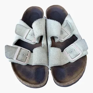 Birkenstock Arizona Suede Sandals Tan Cream Sage Taupe Double Strap Slides 38 thumbnail 5