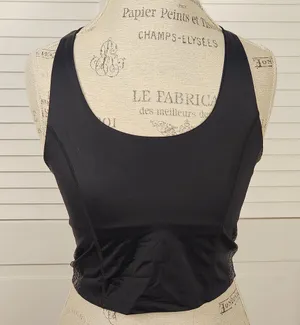 Beyond Yoga Womens Black Silver Side Design Cropped Tank Top Medium‎ thumbnail 1