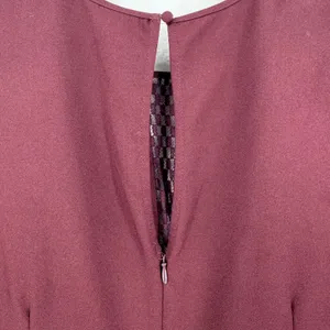 ASOS Burgundy Lace Jumpsuit Women US 6 Crochet Mesh Bodice Tapered Leg Formal thumbnail 6