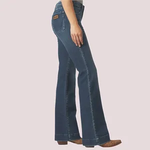 NWT Wrangler Women's Retro Mae Mid Rise Wide Leg Trouser Jeans - 9/10 x 34 thumbnail 3