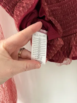Anthropologie Tulle V Neck Blouse Bordeaux Red Sheer Smocked Peplum Top XS thumbnail 8