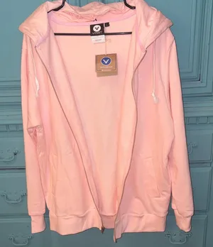 NWT Rose Quartz Pink Vast Life Climate Change Zip up fleece hoodie -water bottle thumbnail 1