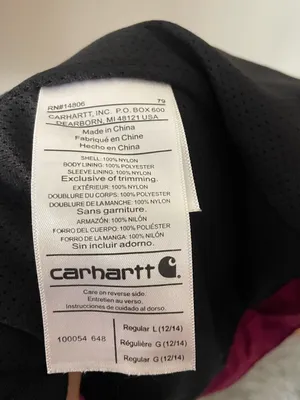 Carhartt Pink Waterproof Breathable Rain Jacket Women’s Large thumbnail 3