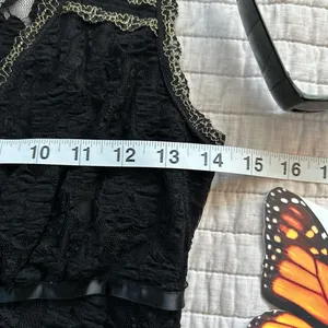 Dolls Kill Sexy Y2K sheer floral lace bow ribbon babydoll mini dress lingerie small thumbnail 3