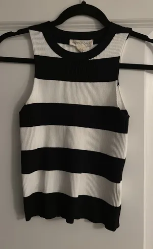Happily Grey Striped Tank thumbnail 2