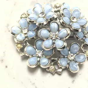 Coro Blue Flower Brooch thumbnail 2