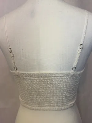 Rebellion White Lace V-Neck Cropped Cami thumbnail 4
