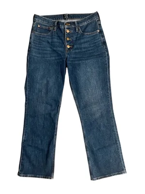 J. Crew Dark Blue Flared Crop Women's Jeans thumbnail 1