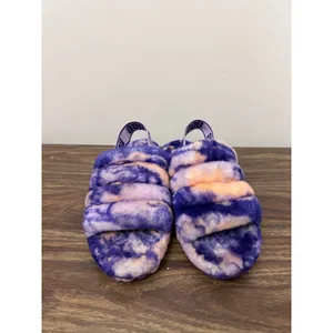 UGG Fluff Yeah Slide Violet Night Marble Tie Dye Slippers 1122554 Womens 8‎ thumbnail 2