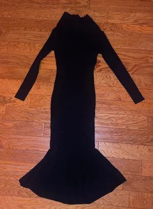 Off the Shoulder Knitted Long Sleeve Mermaid/Fish Tail Sweater Dress thumbnail 1