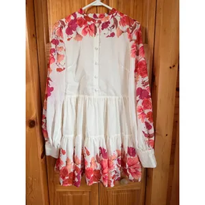 NWOT Showpo Becky Mini Dress Sz‎ 6 Wildflower Floral Tiered Ruffle Bishop Sleeve thumbnail 3