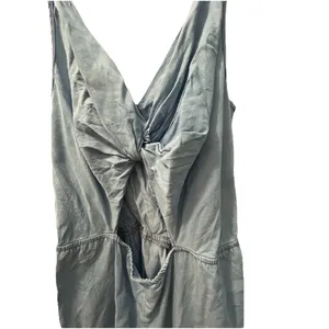 Chambray Romper One Piece Open Back Sleeveless Boho Coastal Resort Size Medium thumbnail 3