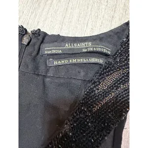 AllSaints Shia Y2K Style Hand Embellished Beaded Sequin Animal Print Mini Dress0 thumbnail 6