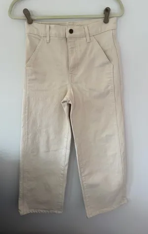 J. Crew High-Rise slim-Wide-Leg semi- stretch Jeans in Cream thumbnail 1