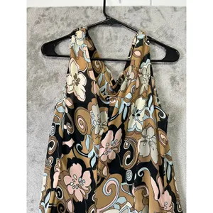 Vintage Y2K Floral Handkerchief Hem Dress Sleeveless Cowl Neck Boho‎ Midi 12 thumbnail 4