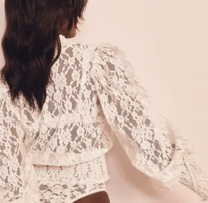 For Love & Lemons Violetta White Lace Top. Size Small thumbnail 2