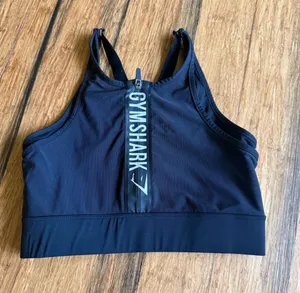 Gymshark Front Zip Closure Sports Bra Black thumbnail 1