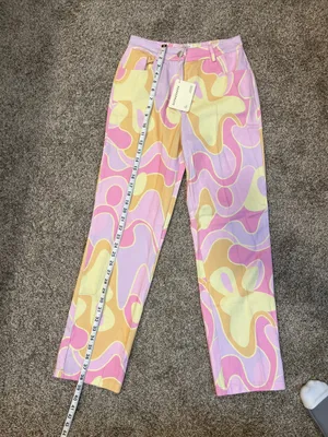 Dolls Kill Peppermayo Keep Your Heart Psychedelic Pants US Size 4 NWT thumbnail 10