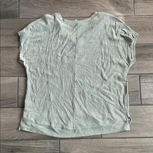 Hayden V-Neck Ribbed Tee - Light Green thumbnail 5