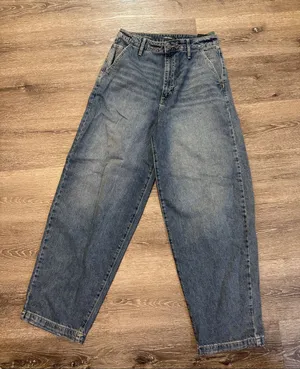 Wild Fable Mid-rise baggy skater Wide Mom Jeans Light Blue Denim size 4 thumbnail 1