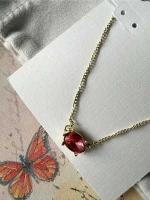 Kendra Scott - Cailin Gold Pendant Necklace - Red Crystal thumbnail 3