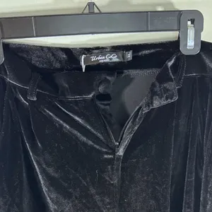 Urban CoCo Black Velvet Wide Leg Pants High‎ Waist Trousers XL NWT Whimsigoth thumbnail 5