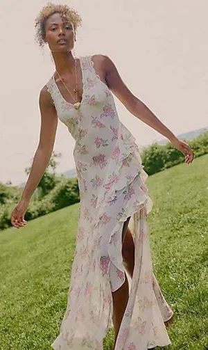 Free People NWOT Intimately Stop And Stare Sheer Maxi Dress thumbnail 1